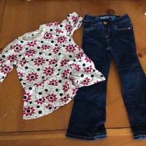 Tea collection top and  gap kids jeans!